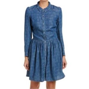 The Kooples Pearl Snap Denim Shirt Dress XS